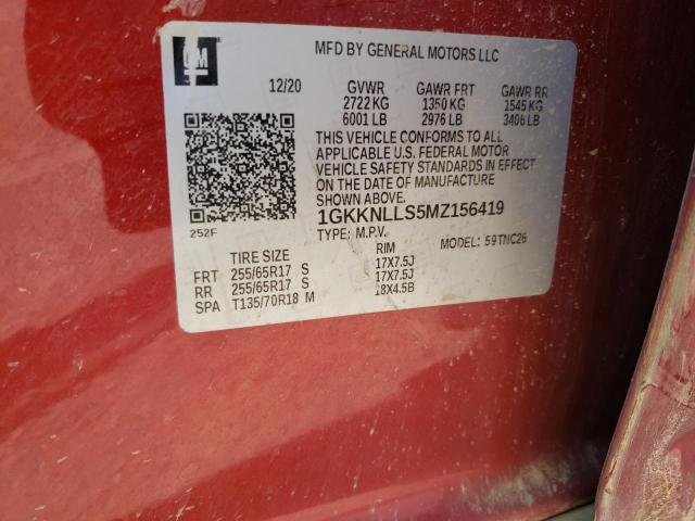 1GKKNLLS5MZ156419 GMC Acadia At4