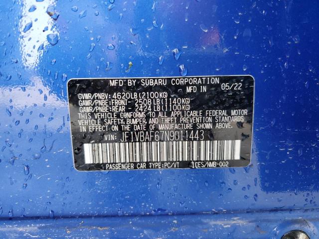 JF1VBAF67N9011443 Subaru Wrx Premium