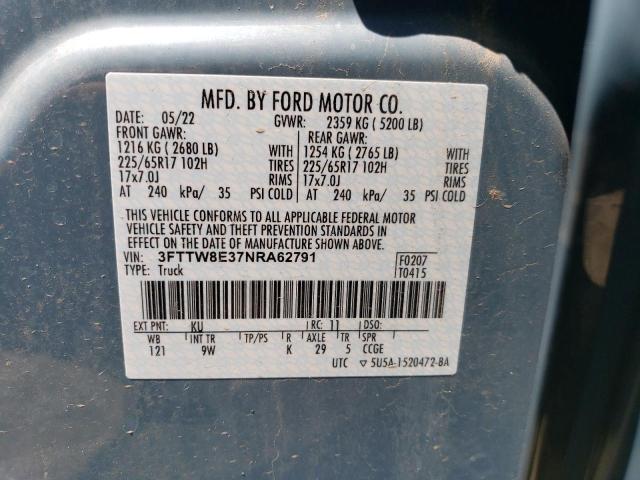 3FTTW8E37NRA62791 Ford Maverick X 12