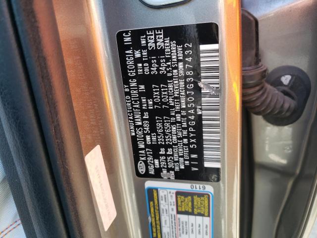 5XYPG4A50JG387432 KIA SORENTO LX