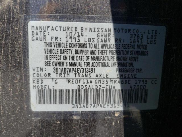 3N1AB7AP4EY313491 Nissan SENTRA S