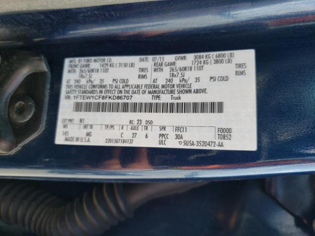 1FTEW1CF8FKD86707 Ford F150 Supercrew
