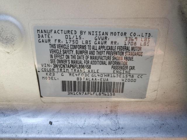 3N1CN7AP6FL896158 Nissan VERSA S