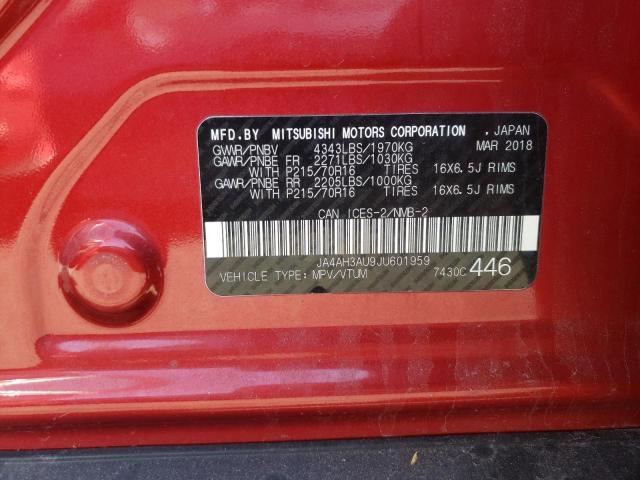 2018 MITSUBISHI RVR SE JA4AH3AU9JU601959