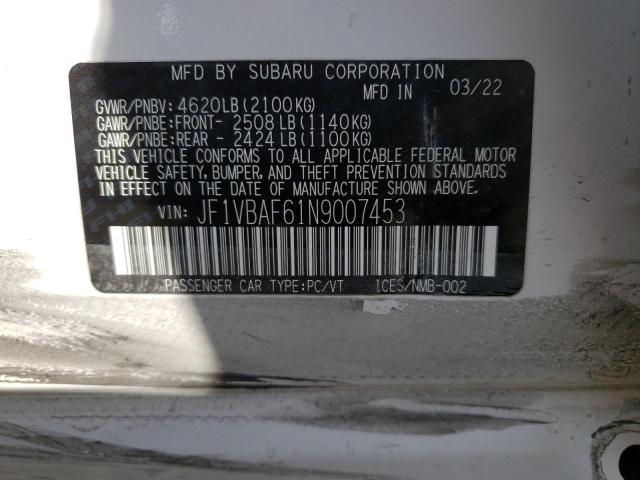 JF1VBAF61N9007453 Subaru Wrx Premium