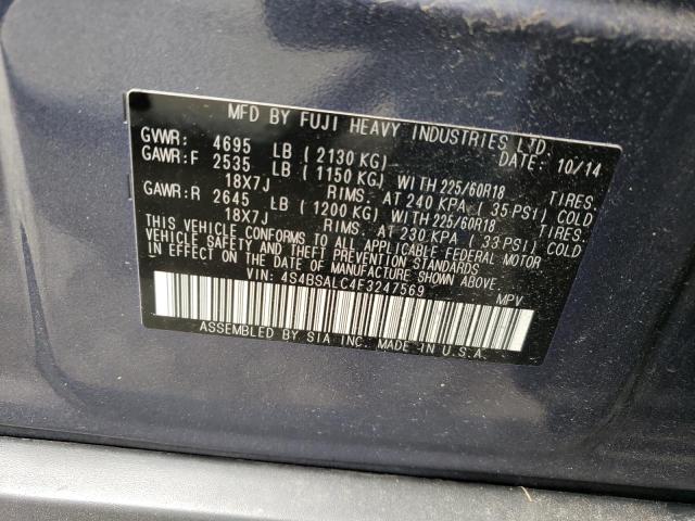4S4BSALC4F3247569 Subaru Outback 2.5i Limited