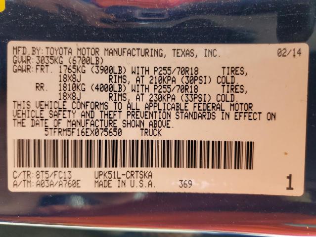 5TFRM5F16EX075650 Toyota Tundra Double Cab Sr/sr5