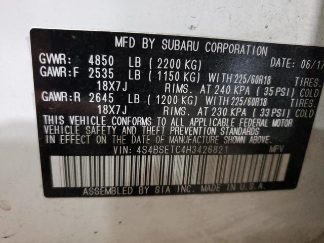 4S4BSETC4H3426821 Subaru Outback Touring