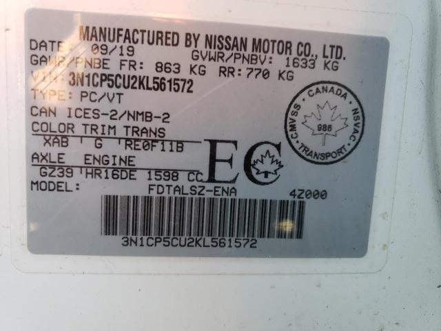 2019 NISSAN KICKS S - 3N1CP5CU2KL561572