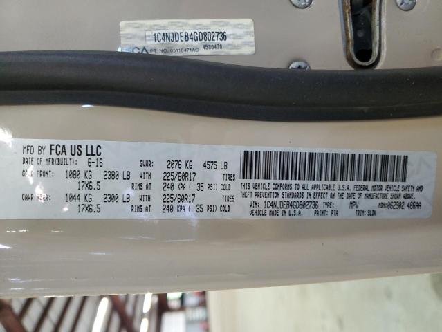 1C4NJDEB4GD802736 Jeep Compass Latitude