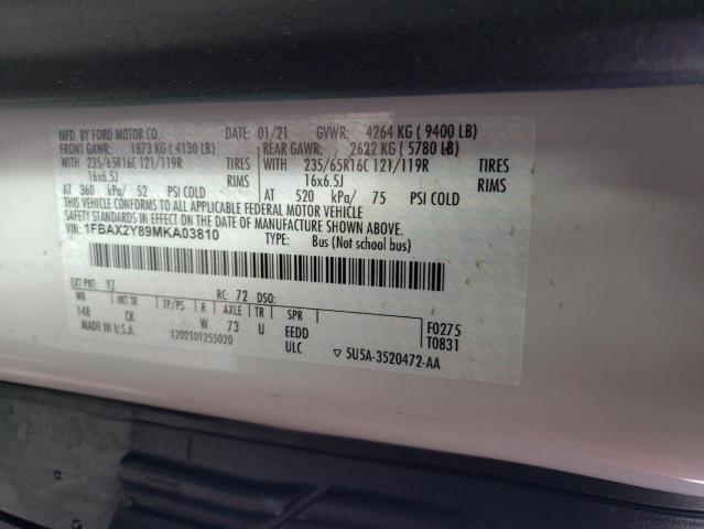1FBAX2Y89MKA03810 Ford Transit T-350