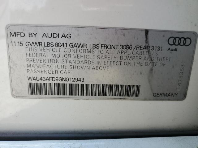 2016 AUDI A8 L QUATT - WAU43AFD9GN012943