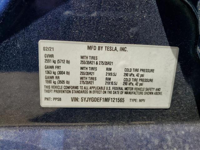 5YJYGDEF1MF121565 Tesla Model Y