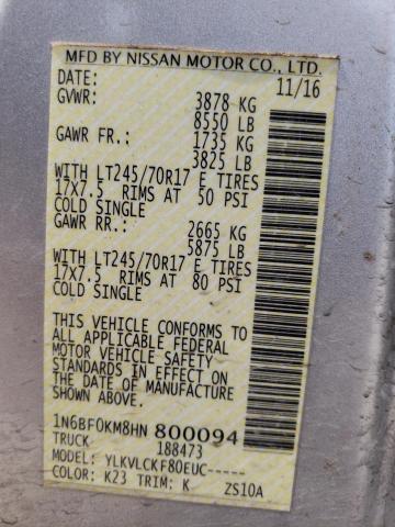 2017 NISSAN NV 1500 S - 1N6BF0KM8HN800094