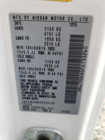 3N6CM0KN5FK735260 Nissan NV200 2.5S