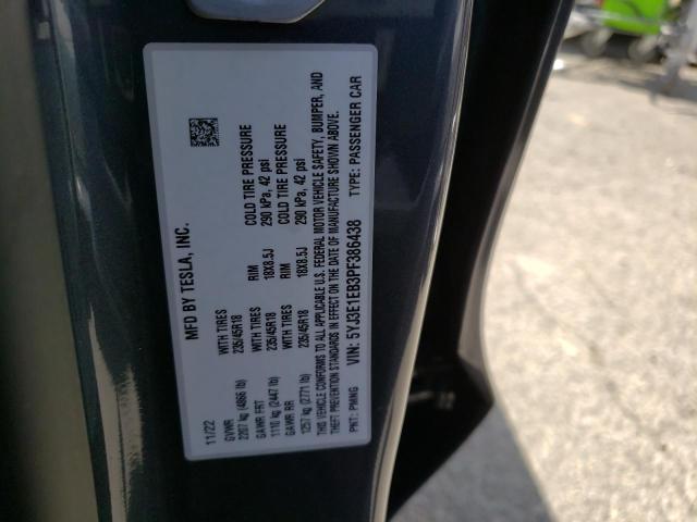 5YJ3E1EB3PF386438 Tesla MODEL 3