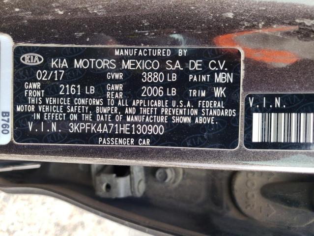 3KPFK4A71HE130900 KIA FORTE LX