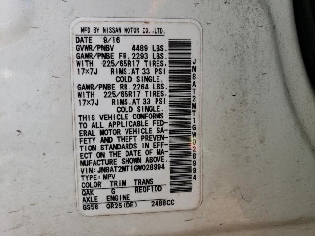 JN8AT2MT1GW028994 Nissan ROGUE S
