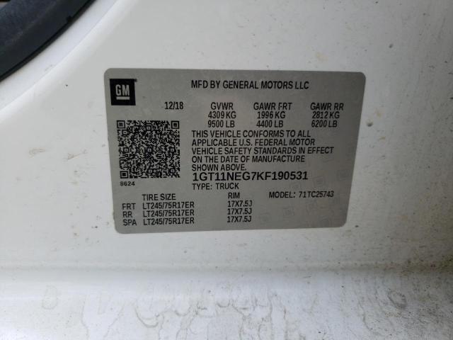 2019 GMC SIERRA C25 1GT11NEG7KF190531