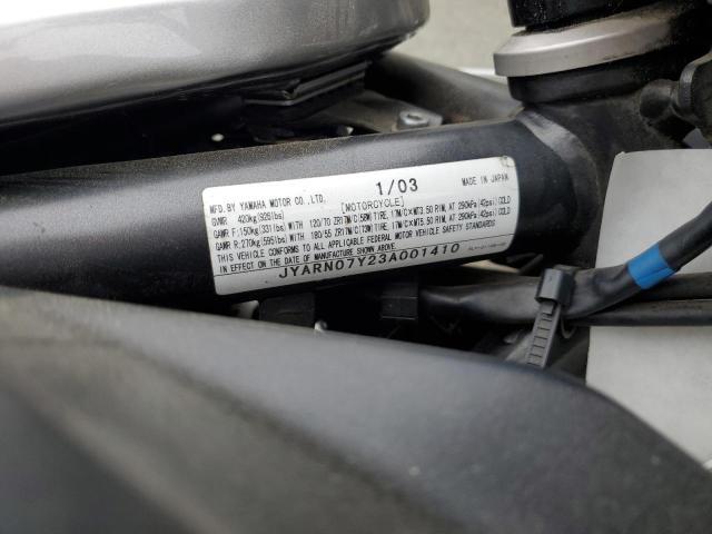 2003 YAMAHA FZS10 JYARN07Y23A001410