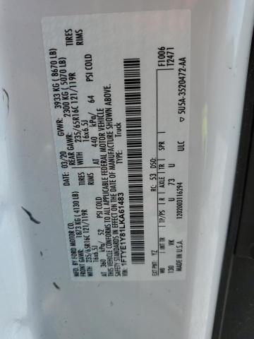 2020 FORD TRANSIT T- - 1FTYE1Y81LKA61483