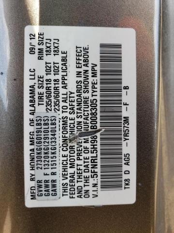 VIN 5FNRL5H98DB008305 2013 HONDA ODYSSEY no.14