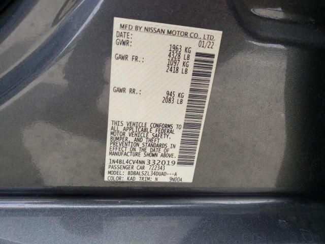 1N4BL4CV4NN332019 Nissan ALTIMA SR