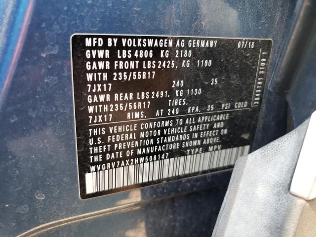 2017 VOLKSWAGEN TIGUAN WOL - WVGRV7AX2HW508147