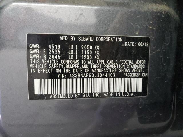 4S3BNAF63J3044103 Subaru Legacy 2.5i Premium