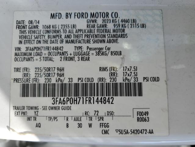 3FA6P0H71FR144842 Ford FUSION SE