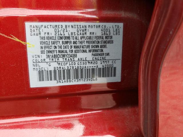 Nissan SENTRA SV 2021 3N1AB8CV3MY234068 Image 12