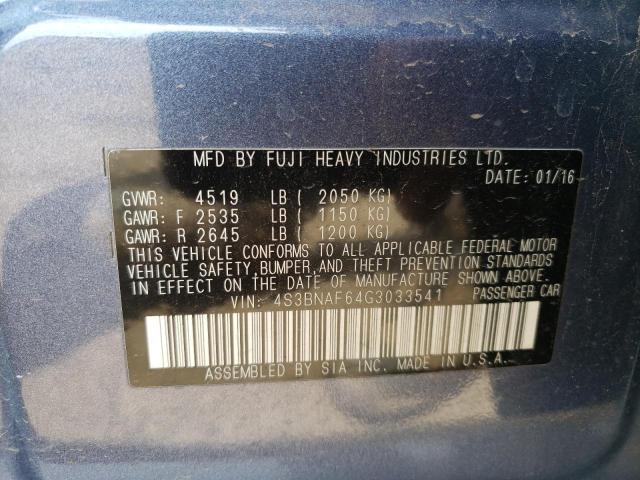 4S3BNAF64G3033541 Subaru Legacy 2.5i Premium