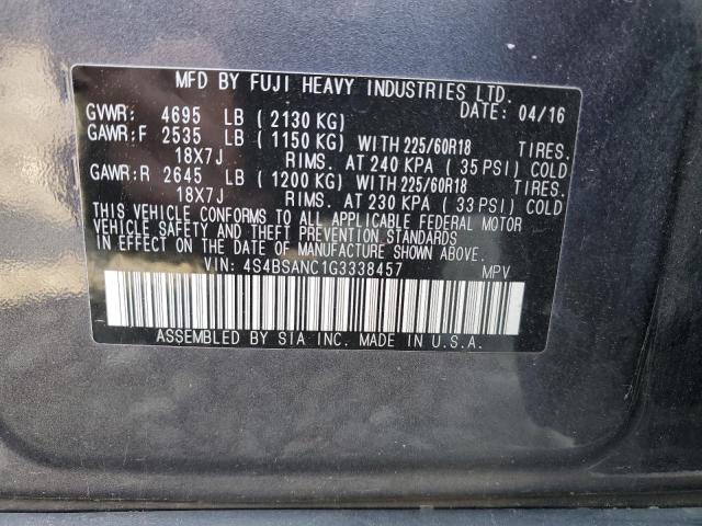 2016 SUBARU OUTBACK 2. - 4S4BSANC1G3338457