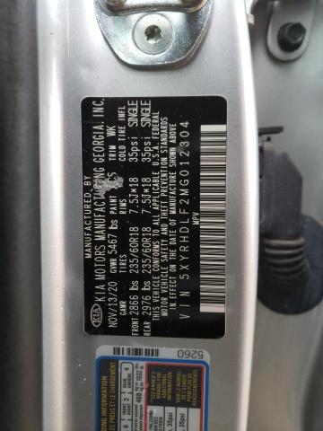 5XYRHDLF2MG012304 KIA SORENTO EX
