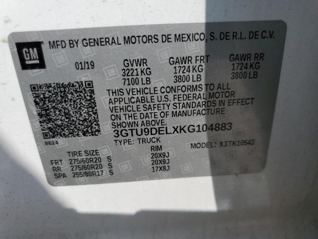 3GTU9DELXKG104883 GMC Sierra K1500 Slt