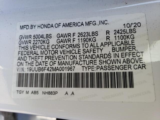 2021 ACURA TLX TECHNO - 19UUB6F42MA001967