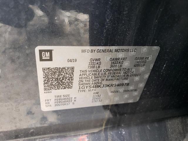 2019 CADILLAC ESCALADE L - 1GYS4BKJ3KR348978