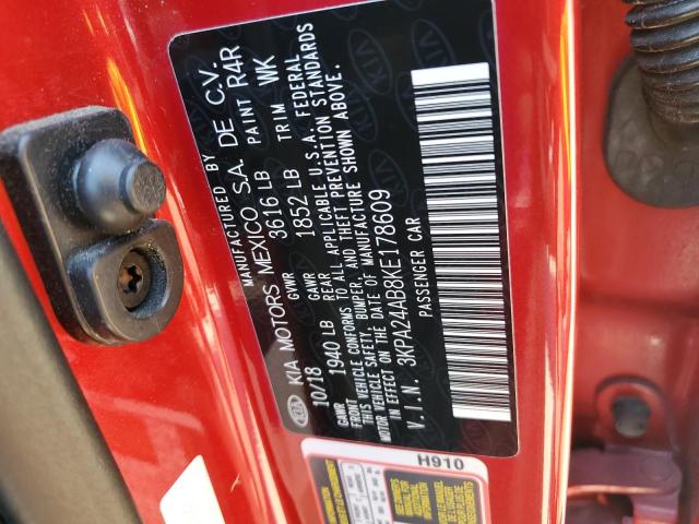 3KPA24AB8KE178609 KIA RIO S