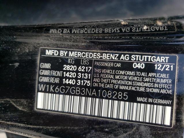 2022 MERCEDES-BENZ S 580 4MAT - W1K6G7GB3NA108285