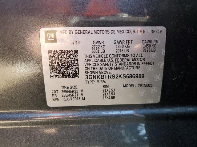 2019 CHEVROLET BLAZER PRE - 3GNKBFRS2KS686989