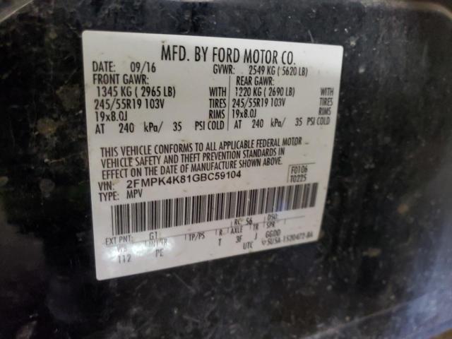 2FMPK4K81GBC59104 Ford Edge Titanium