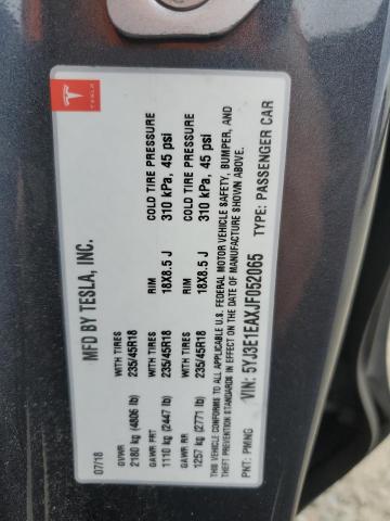 5YJ3E1EAXJF052065 Tesla MODEL 3