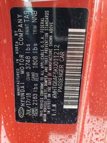 2019 HYUNDAI VELOSTER B - KMHTG6AF5KU011212