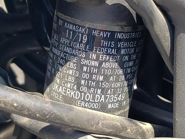 2020 KAWASAKI ER400 D - JKAERKD10LDA73549