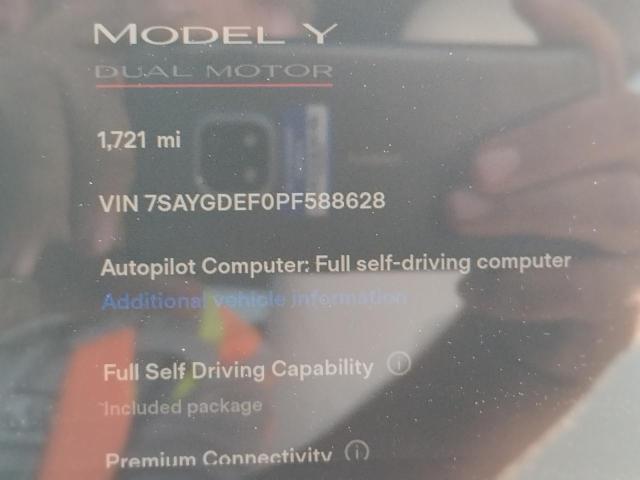 7SAYGDEF0PF588628 Tesla Model Y