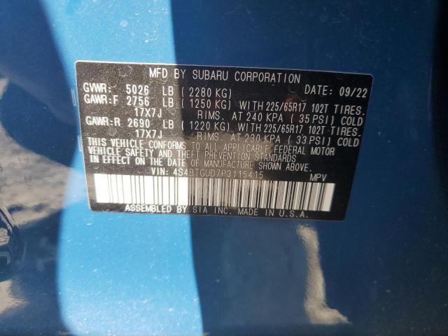 4S4BTGUD7P3115415 Subaru Outback Wilderness