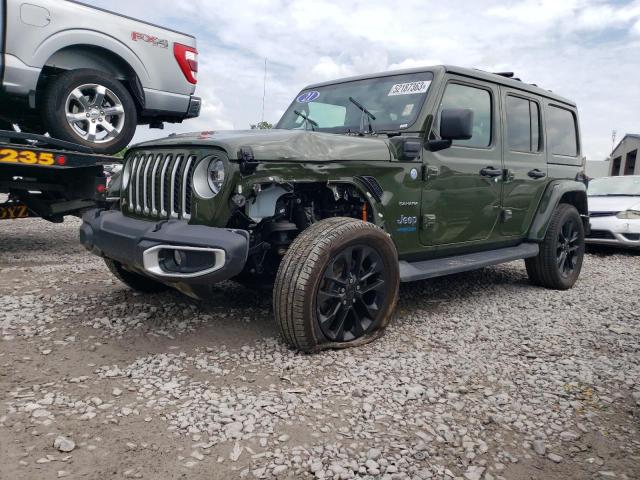 Jeep Wrangler salvage cars for sale: 2021 Jeep Wrangler Unlimited Sahara 4XE