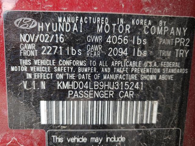 2017 HYUNDAI ELANTRA SP - KMHD04LB9HU315241