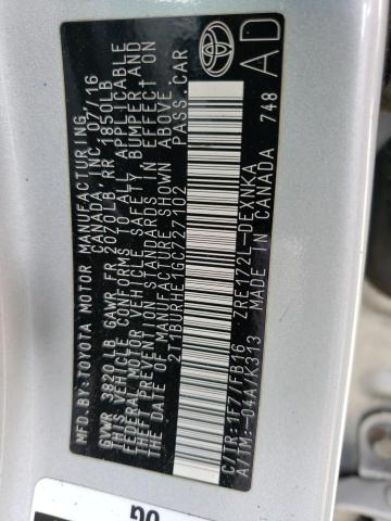 2016 TOYOTA COROLLA L - 2T1BURHE1GC727102