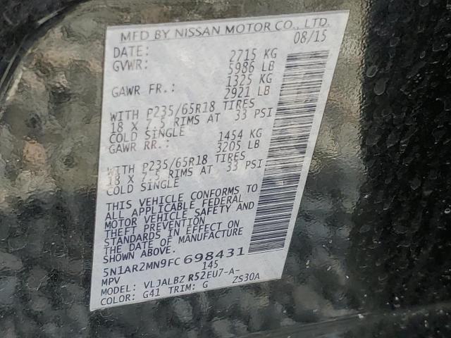 5N1AR2MN9FC698431 Nissan Pathfinder S